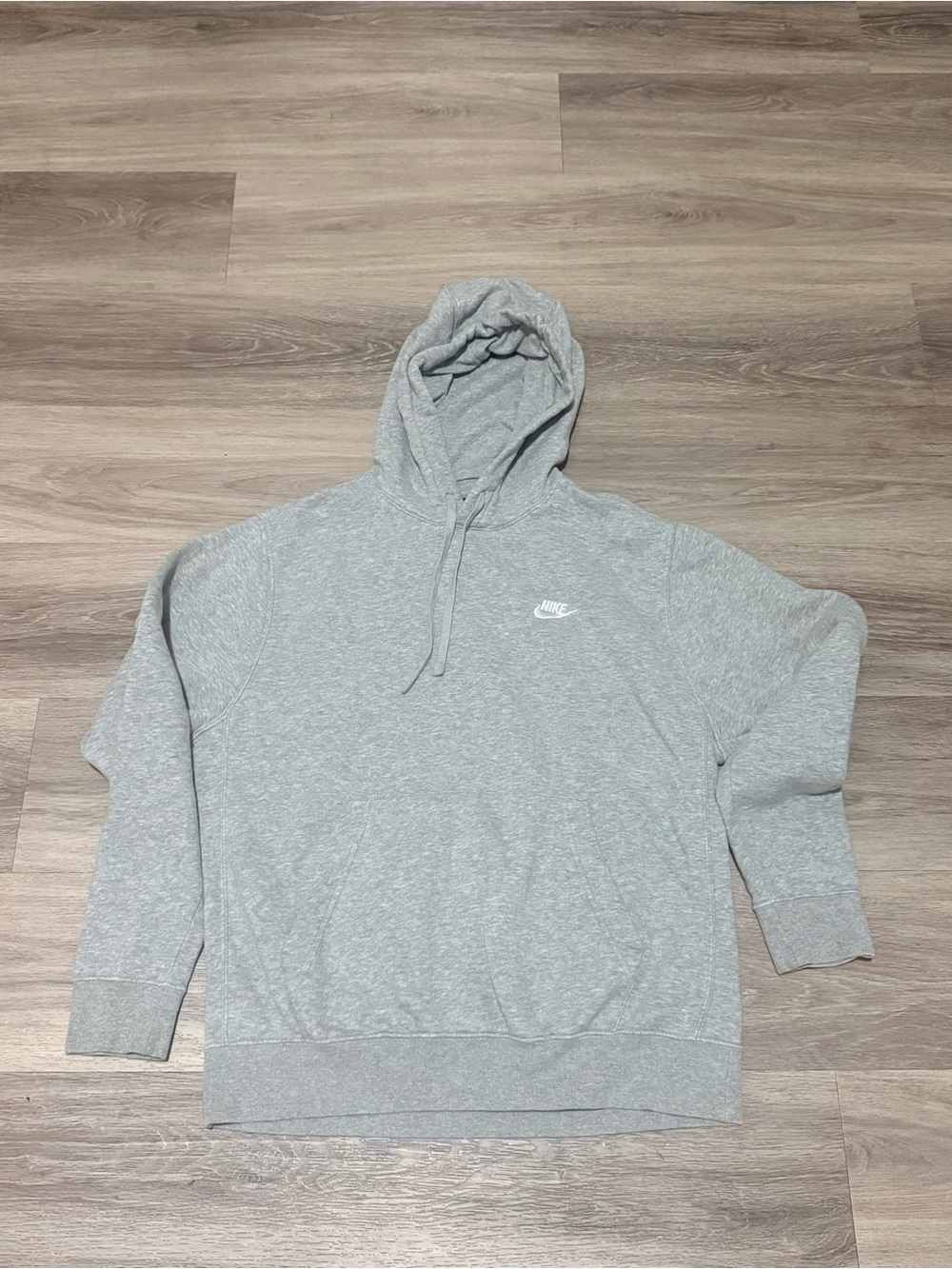 Nike Light Gray Pullover Hoodie with White Logo